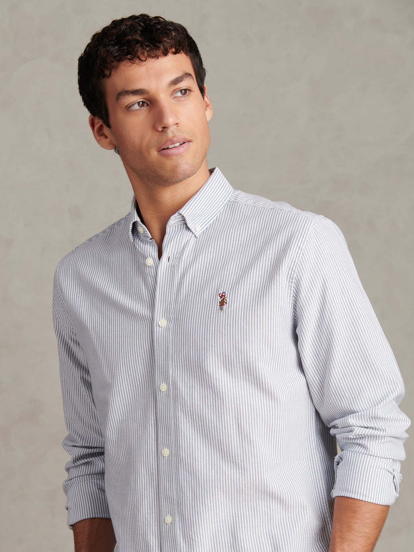 Mens Oxford Stripe  Shirt in Blue Yonder
