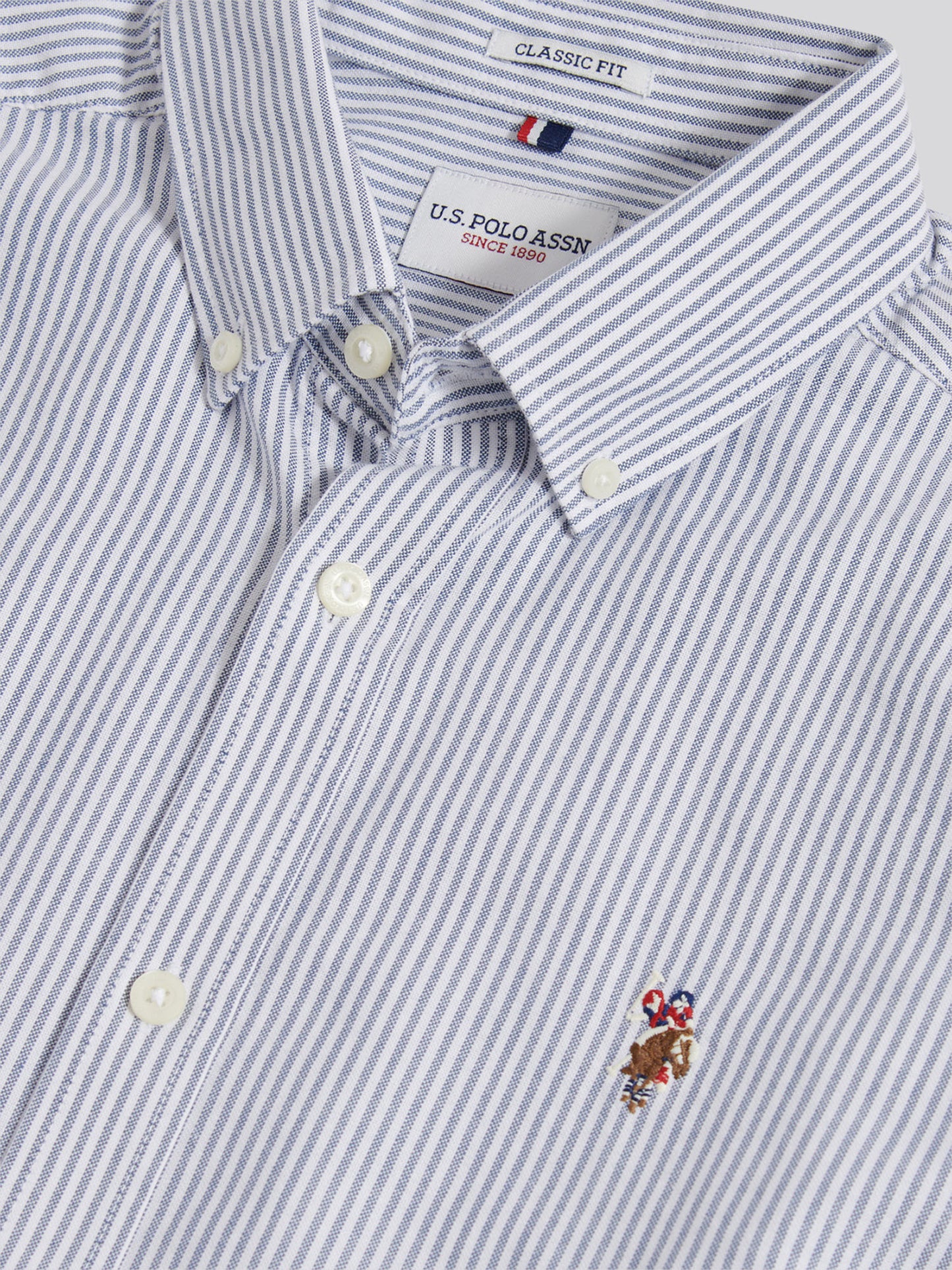 Mens Oxford Stripe  Shirt in Blue Yonder