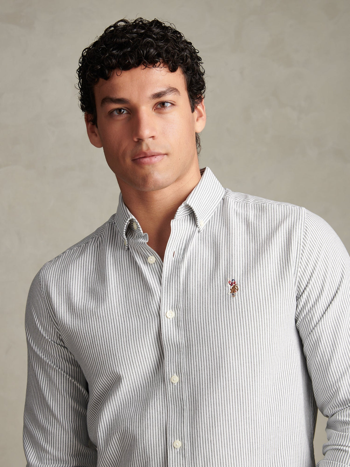 Mens Oxford Stripe  Shirt Green Gables