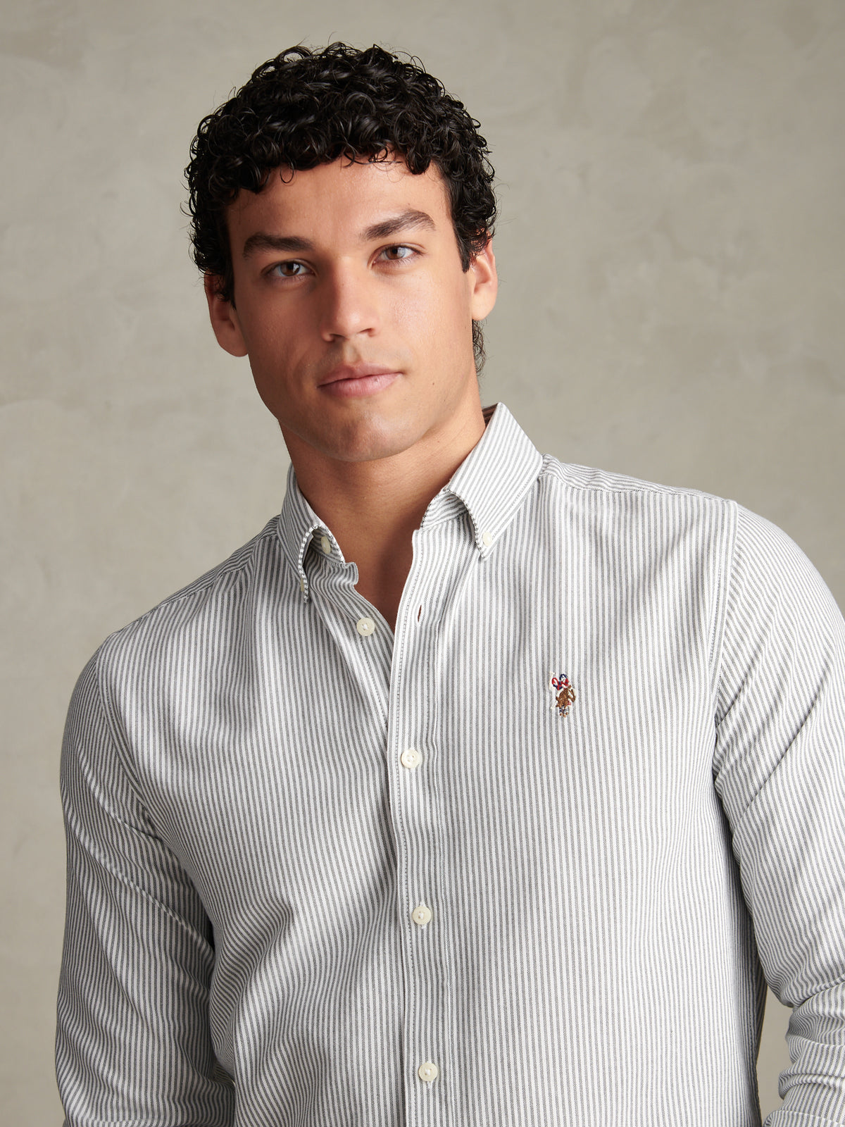 Mens Oxford Stripe  Shirt Green Gables