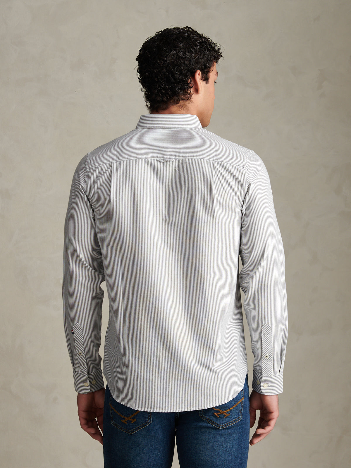 Mens Oxford Stripe  Shirt Green Gables