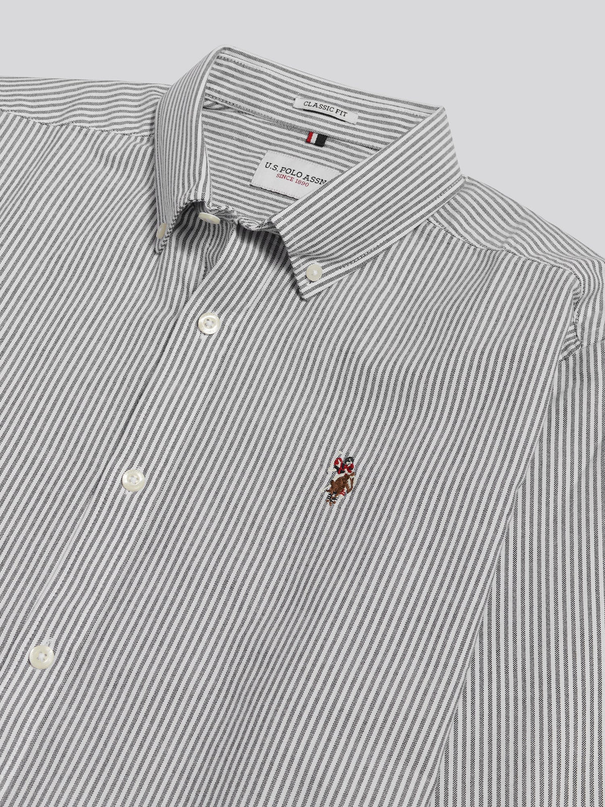 Mens Oxford Stripe  Shirt Green Gables