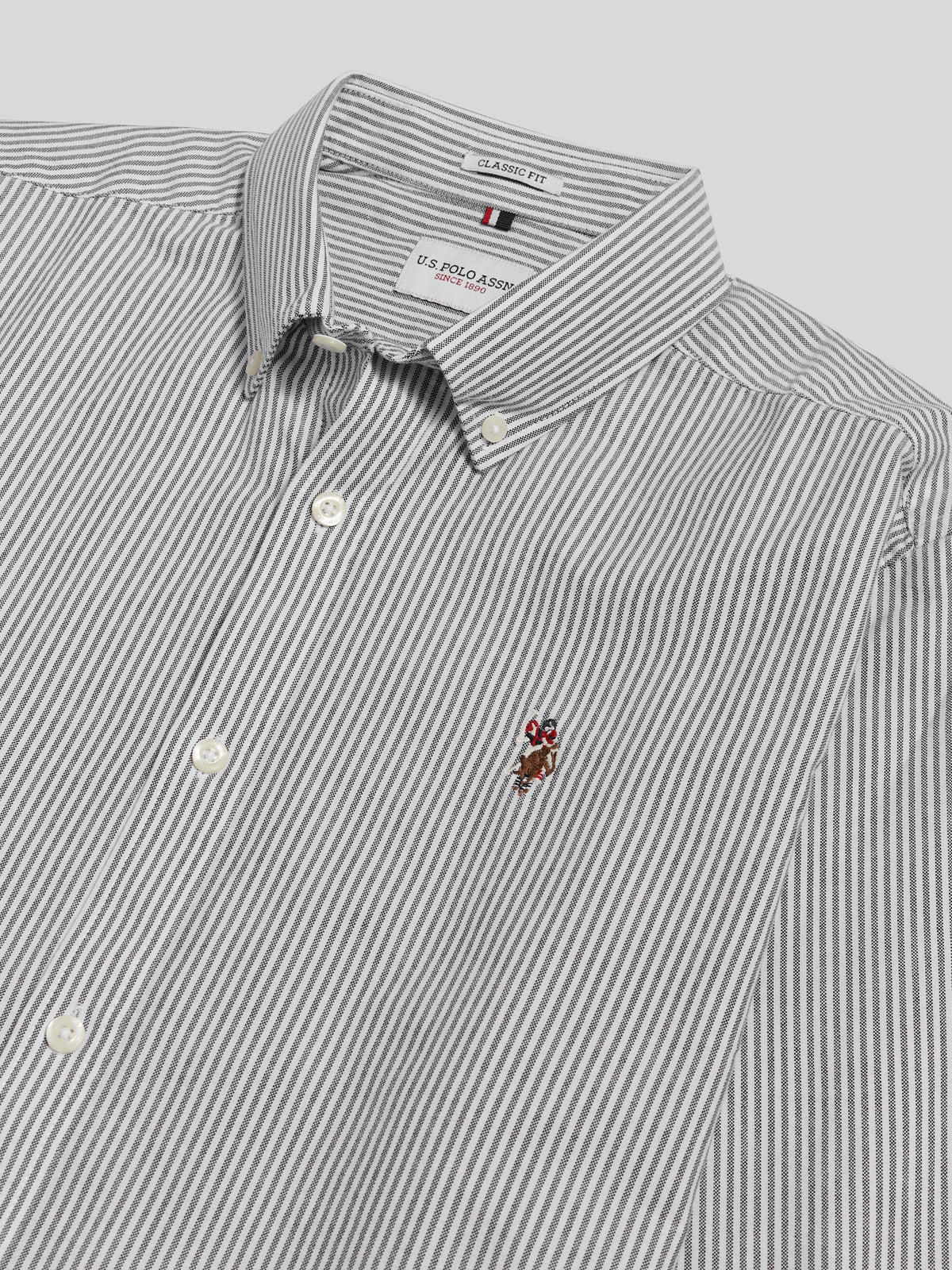 Mens Oxford Stripe  Shirt Green Gables