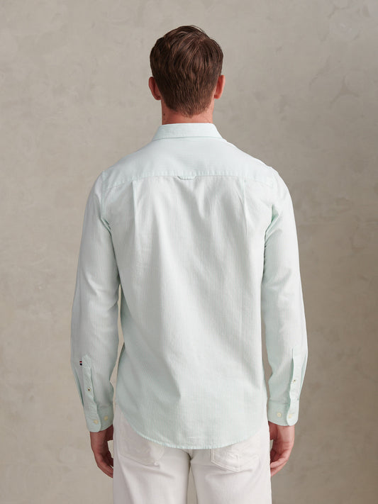 Mens Oxford Stripe  Shirt Ice Green