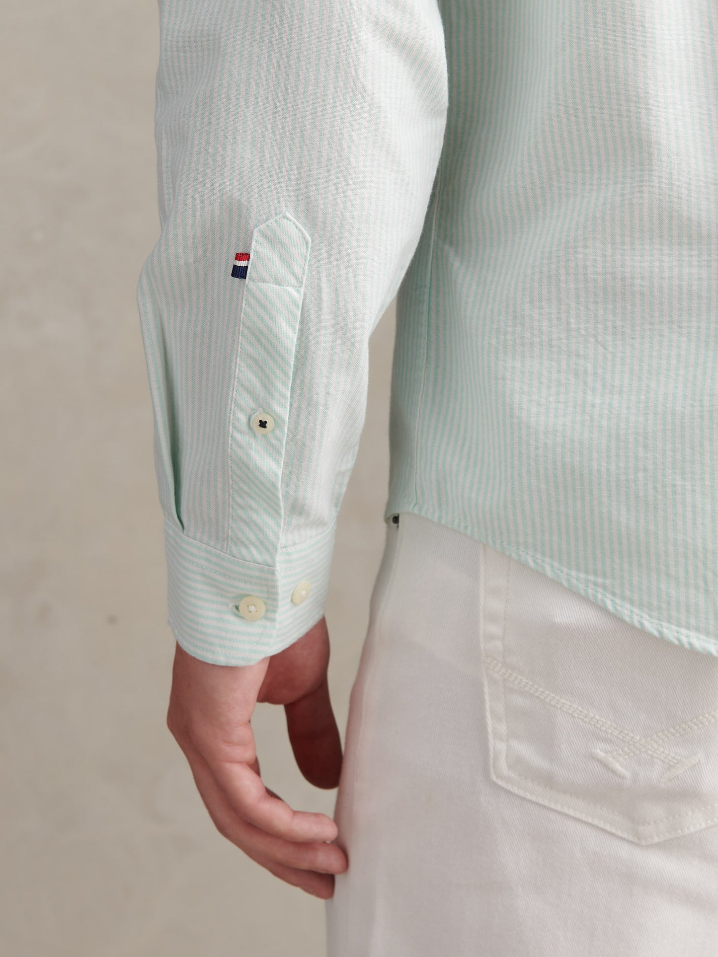 Mens Oxford Stripe  Shirt in Ice Green