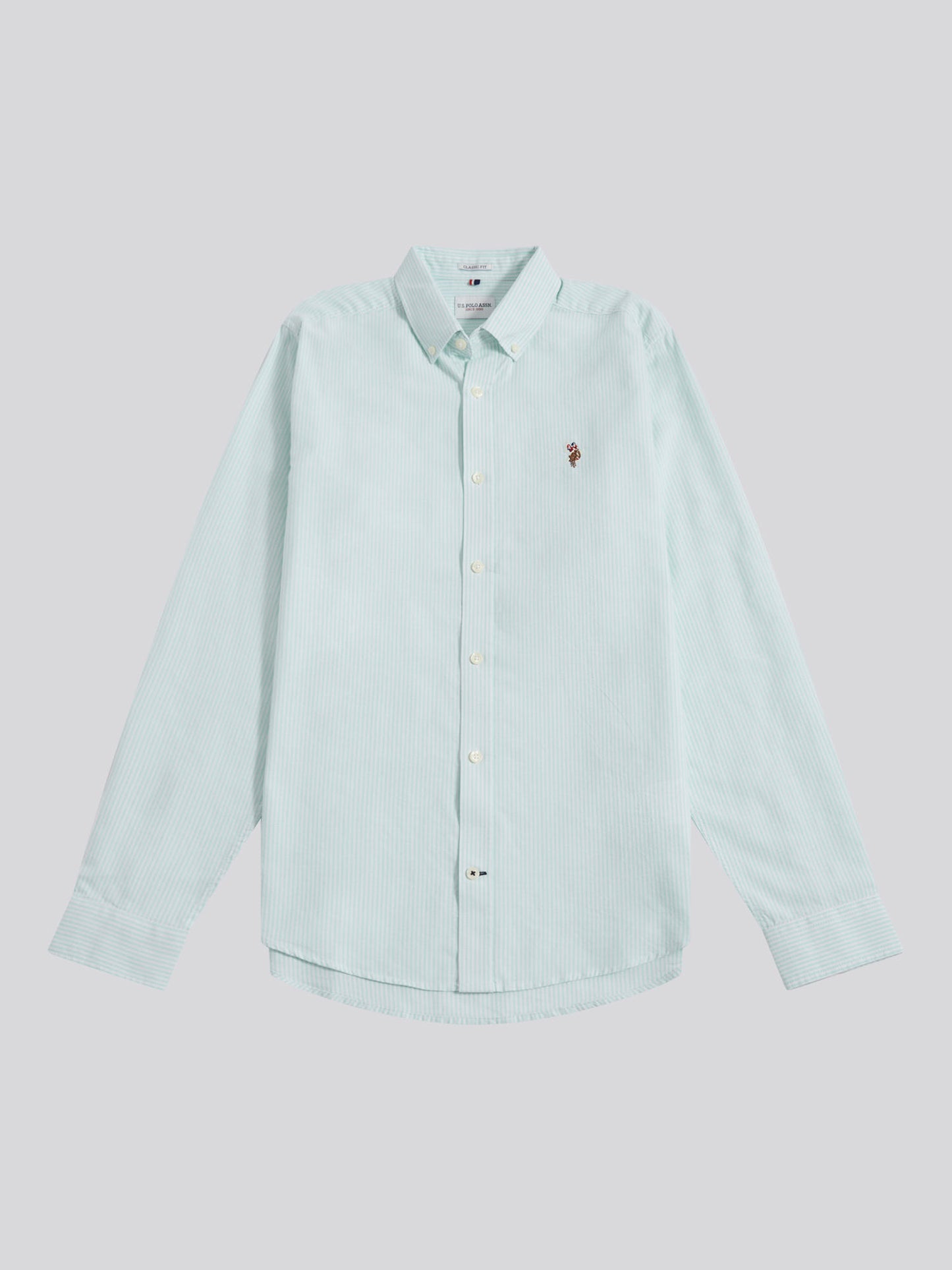 Mens Oxford Stripe  Shirt in Ice Green