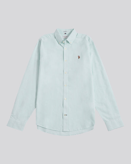 Mens Oxford Stripe  Shirt in Ice Green