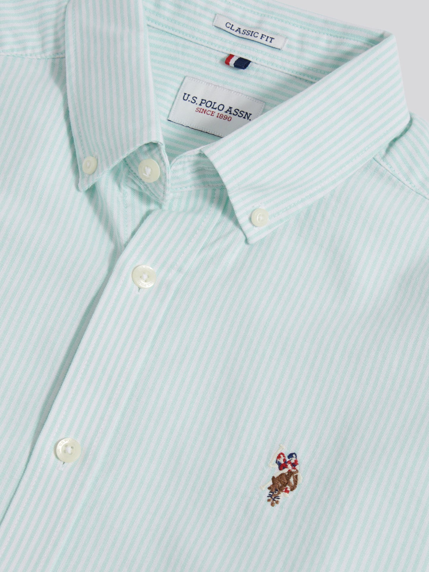 Mens Oxford Stripe  Shirt in Ice Green