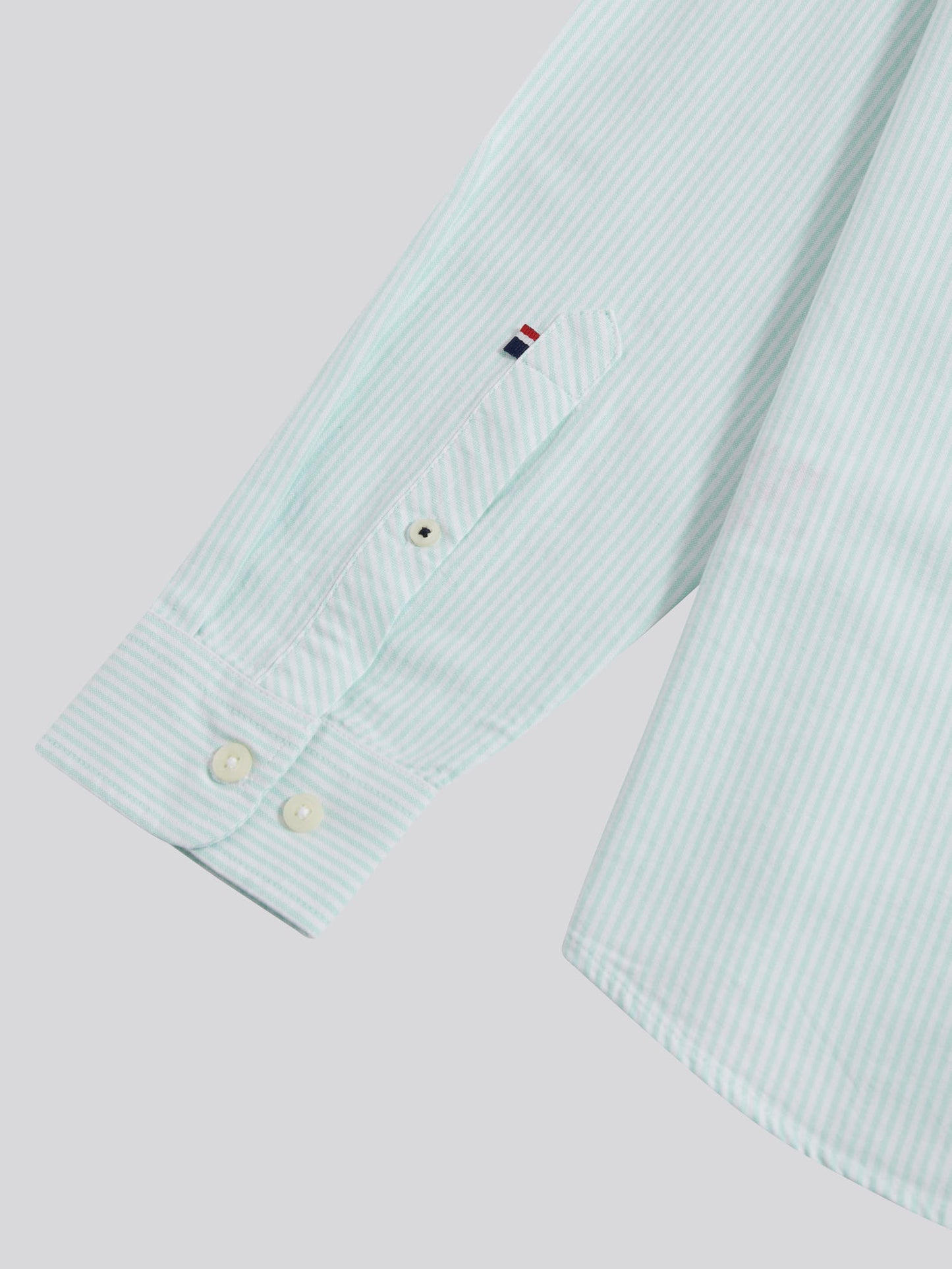 Mens Oxford Stripe  Shirt in Ice Green