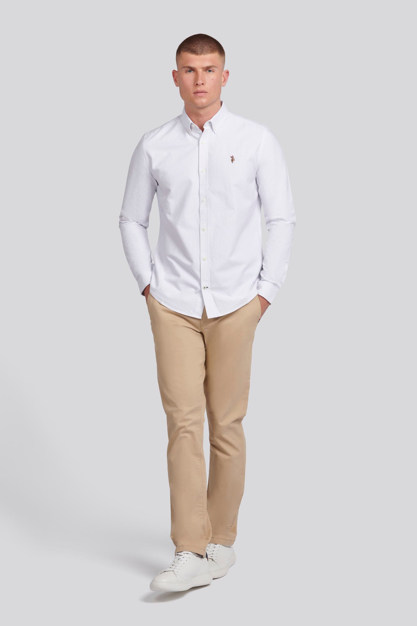 Mens Oxford Stripe Shirt in Harbor Mist