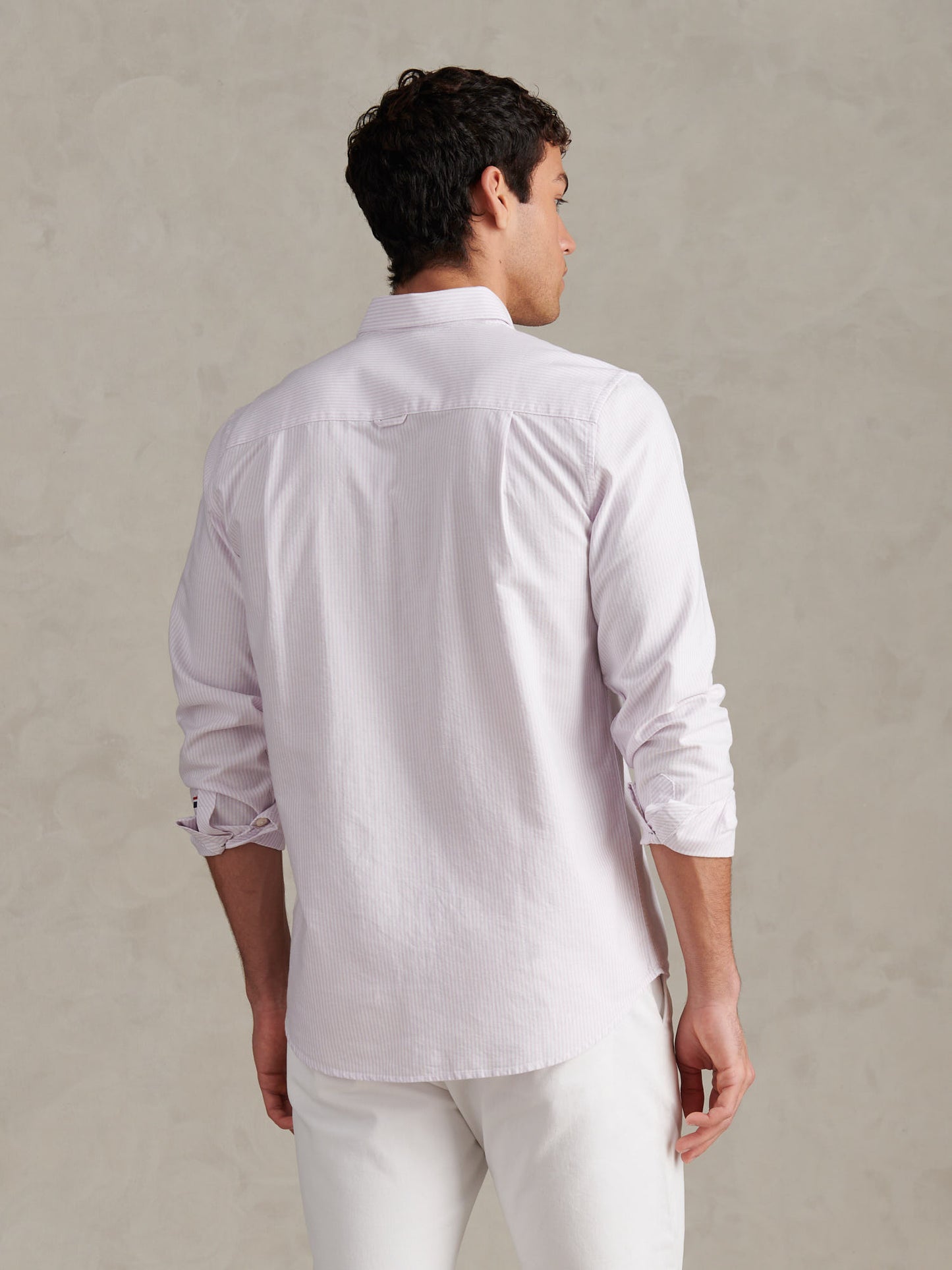 Mens Oxford Stripe  Shirt in Lilac Breeze