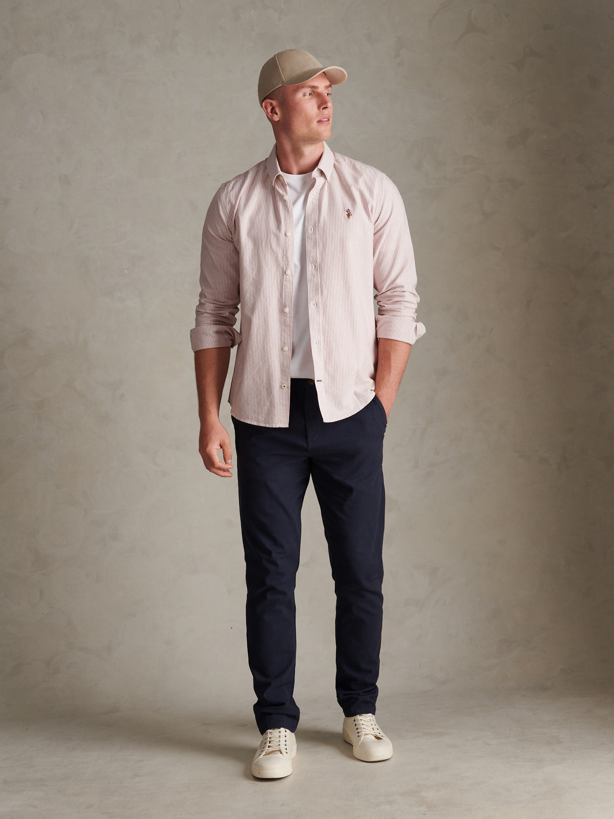 Mens Oxford Stripe  Shirt Autumn Leaf
