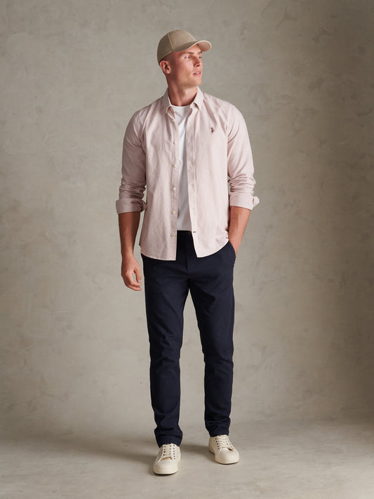 Mens Oxford Stripe  Shirt Autumn Leaf