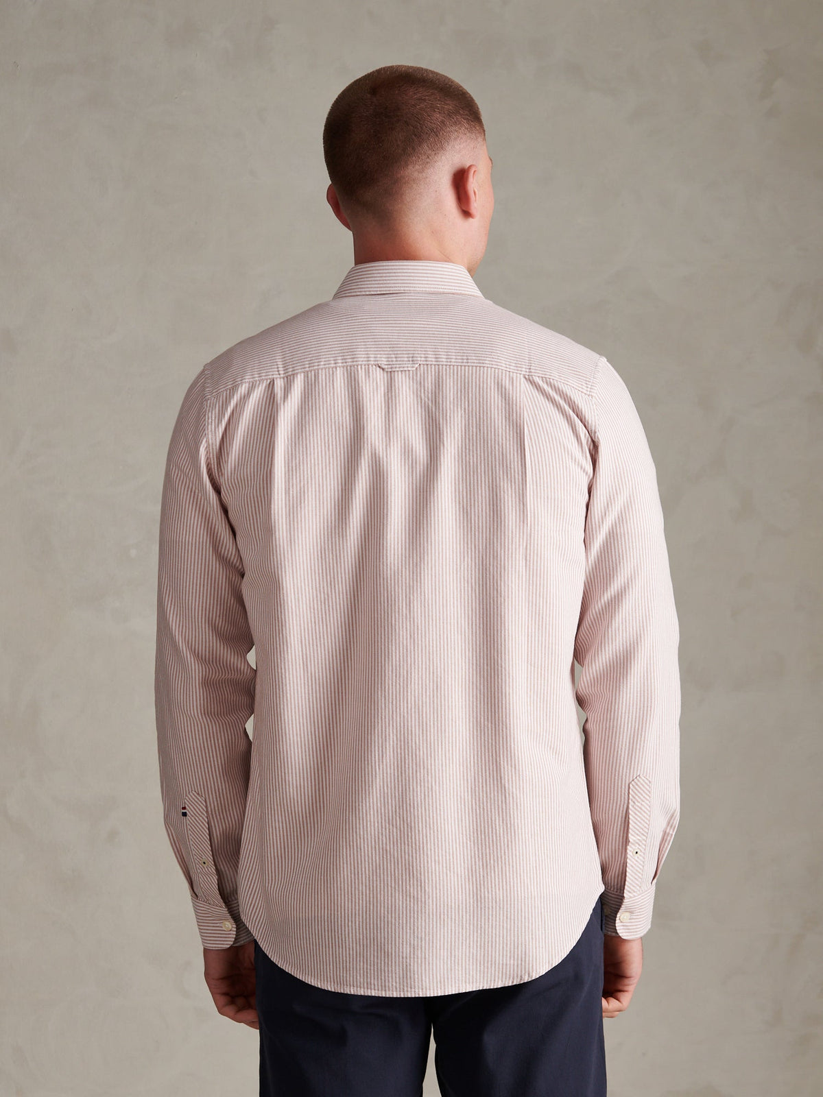 Mens Oxford Stripe  Shirt Autumn Leaf