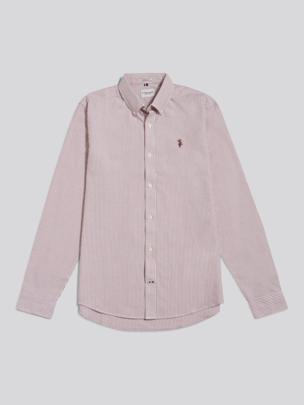Mens Oxford Stripe  Shirt Autumn Leaf