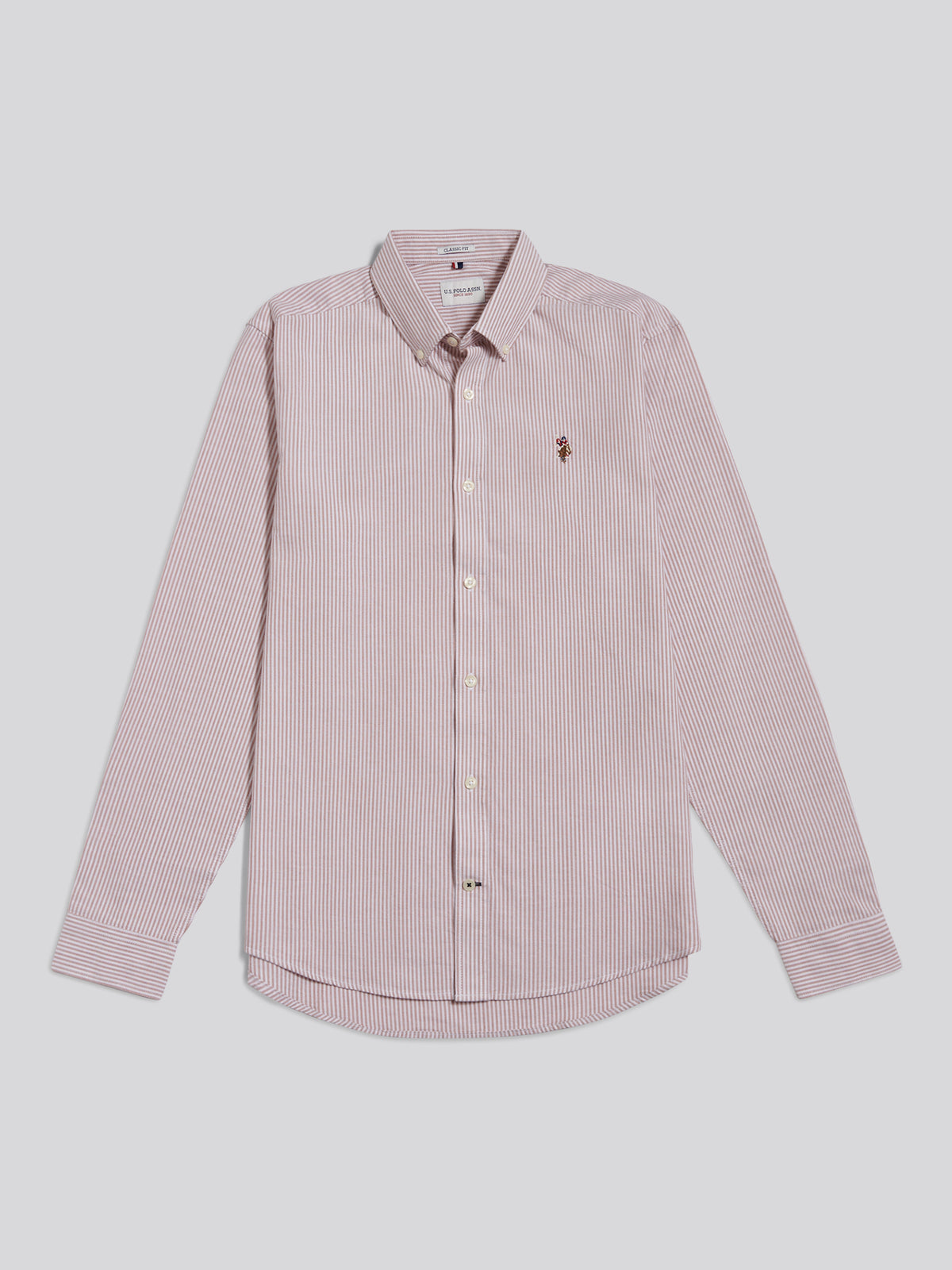 Mens Oxford Stripe  Shirt Autumn Leaf