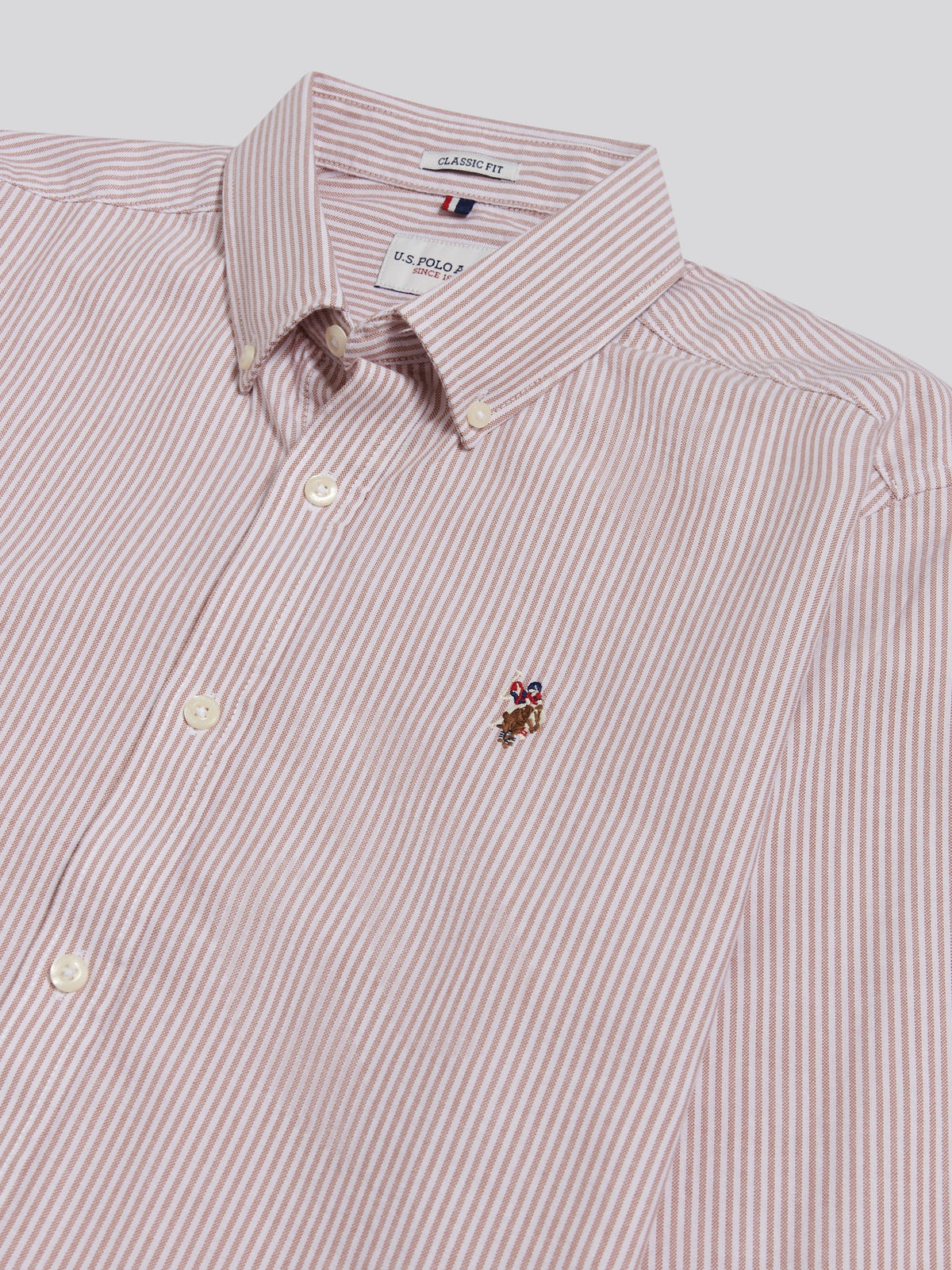 Mens Oxford Stripe  Shirt Autumn Leaf