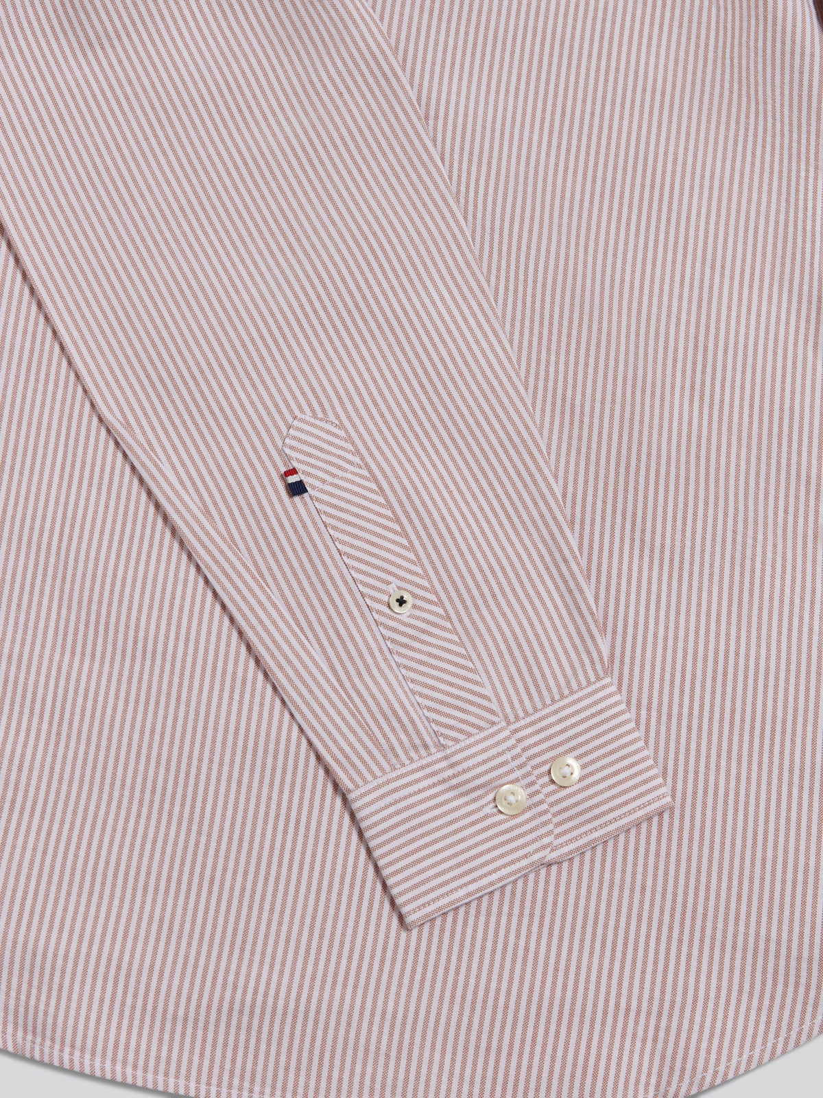 Mens Oxford Stripe  Shirt Autumn Leaf