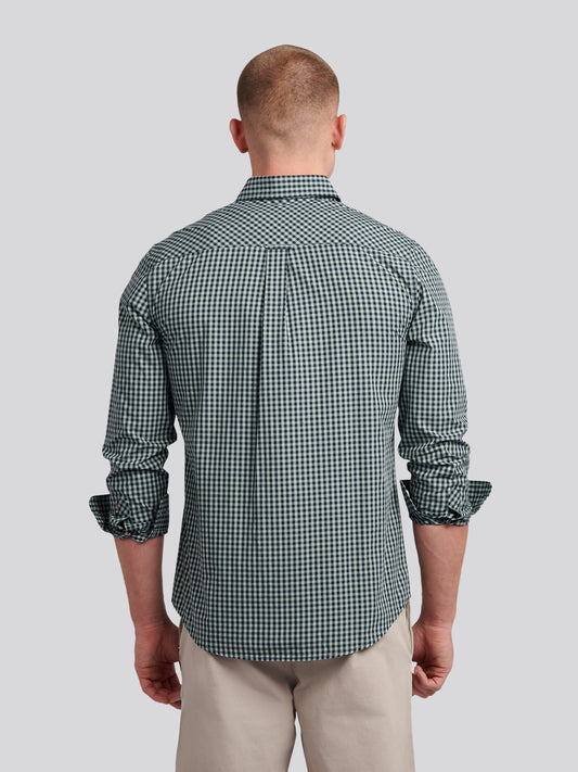 Mens Gingham Shirt in Iceberg Green