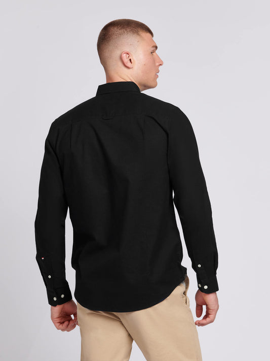 Mens Peached Oxford Shirt in Black