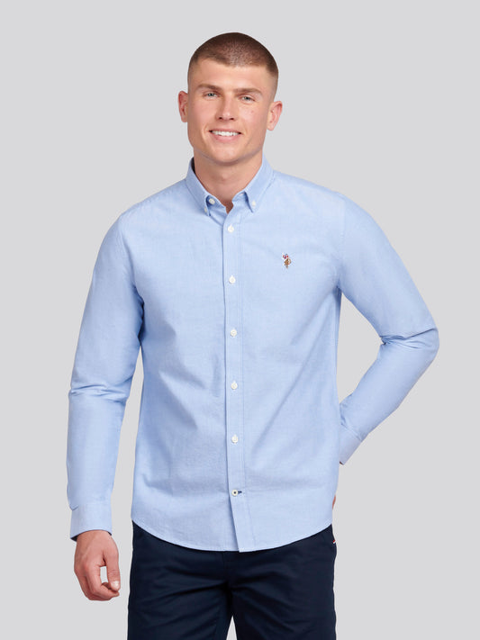 Mens Peached Oxford Shirt in Blue Yonder