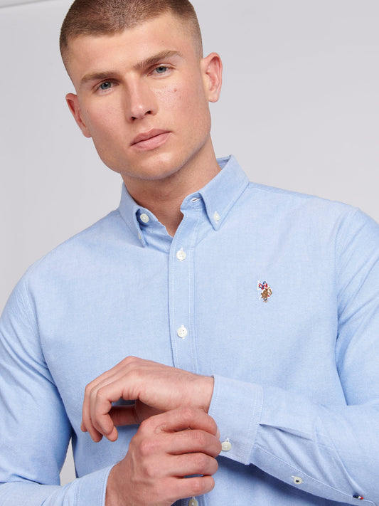 Mens Peached Oxford Shirt in Blue Yonder