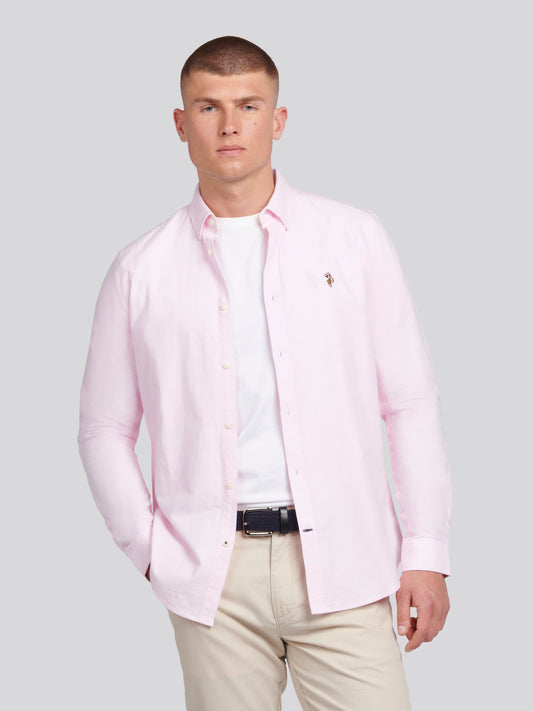 Mens Peached Oxford Shirt in Orchid Pink