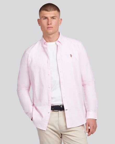 Mens Peached Oxford Shirt in Orchid Pink