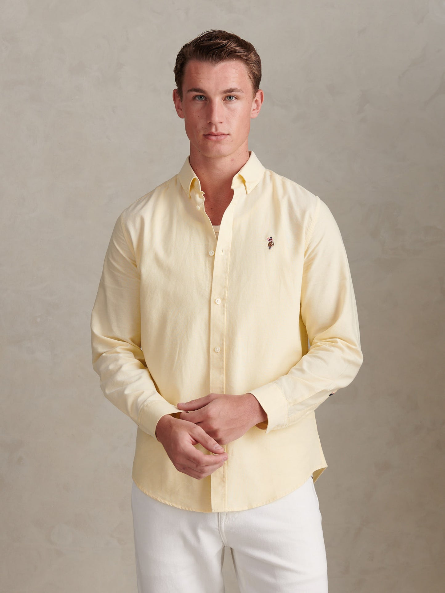 Mens Peached Oxford Shirt in French Vanilla