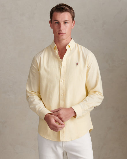 Mens Peached Oxford Shirt in French Vanilla