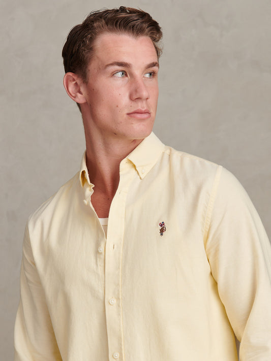Mens Peached Oxford Shirt in French Vanilla