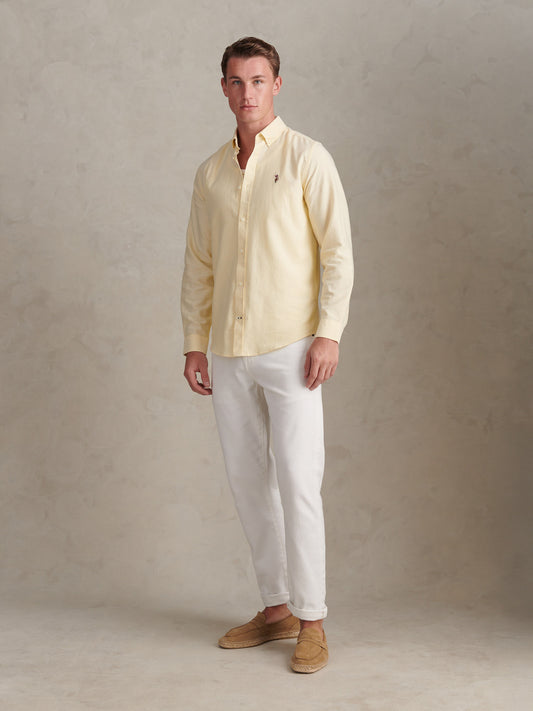 Mens Peached Oxford Shirt in French Vanilla