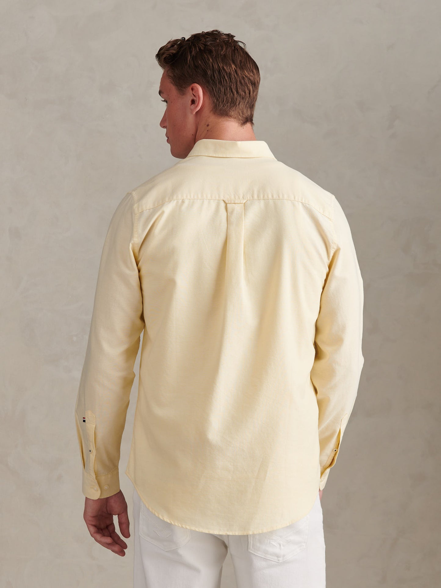 Mens Peached Oxford Shirt in French Vanilla
