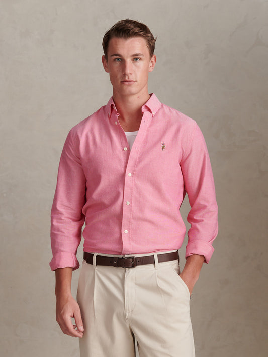 Mens Peached Oxford Shirt in Chateau Rose