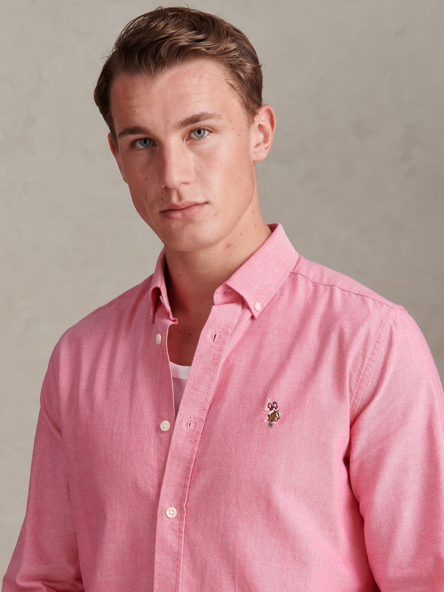Mens Peached Oxford Shirt in Chateau Rose