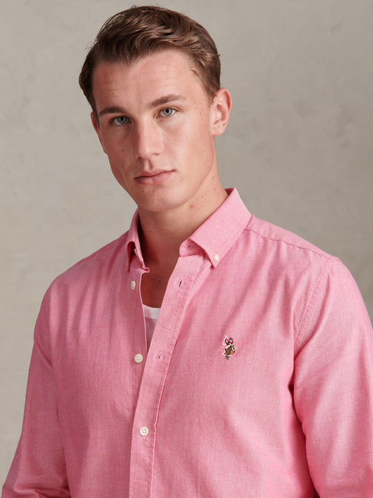 Mens Peached Oxford Shirt in Chateau Rose