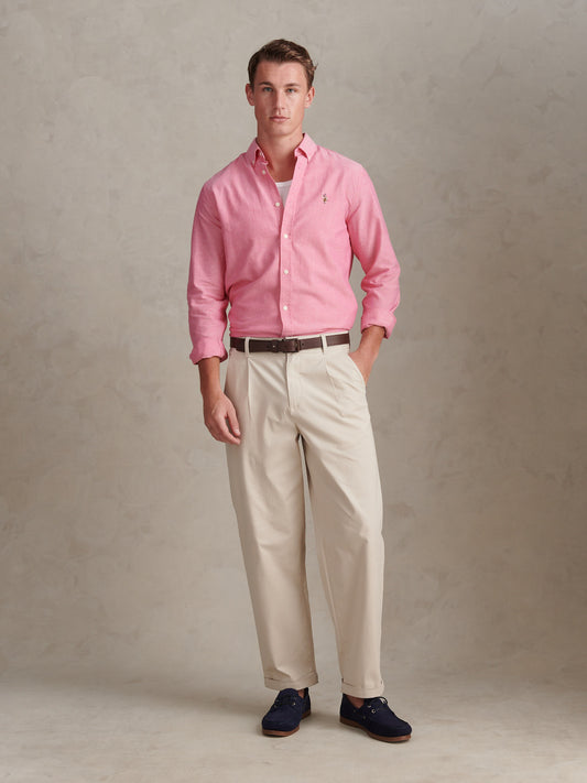 Mens Peached Oxford Shirt in Chateau Rose
