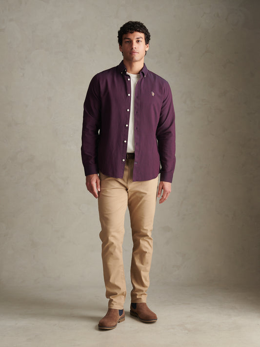 Mens Peached Oxford Shirt Fig