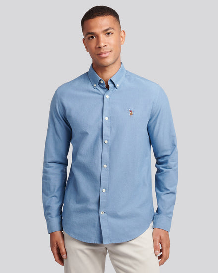 Mens Peached Oxford Shirt in Vintage Indigo