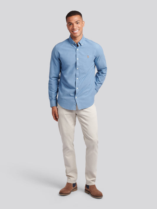 Mens Peached Oxford Shirt in Vintage Indigo