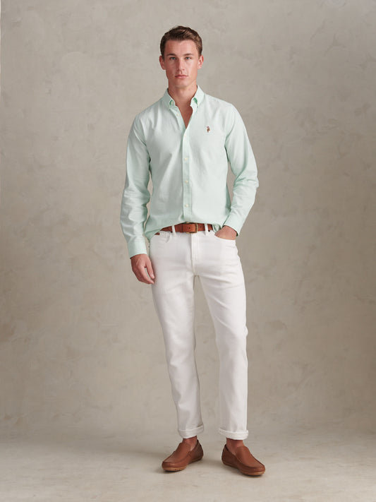Mens Peached Oxford Shirt in Bay