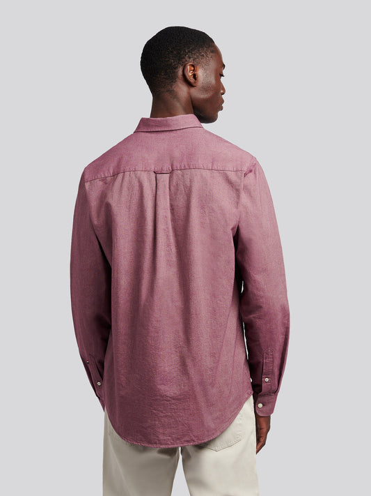Mens Peached Oxford Shirt in Grape Wine