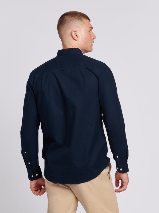 Mens Peached Oxford Shirt in Dark Sapphire Navy