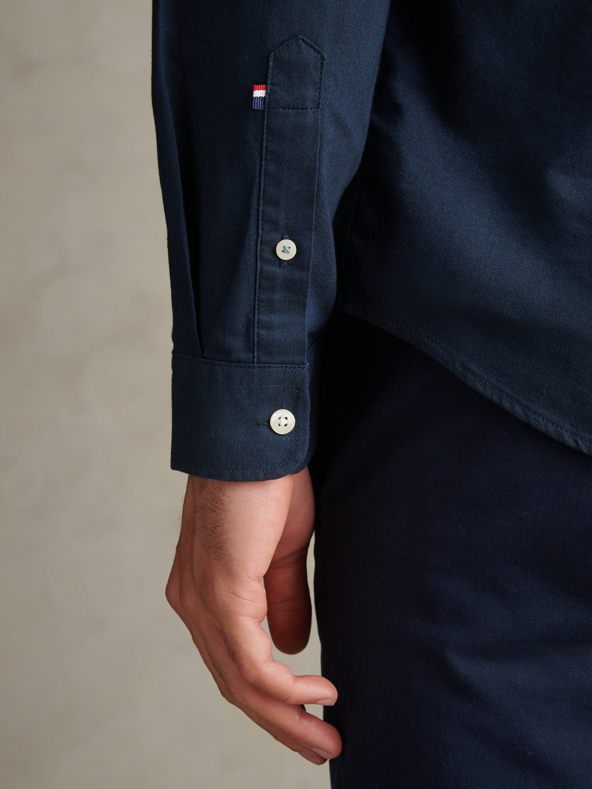 Mens Peached Oxford Shirt Dark Sapphire Navy