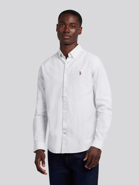 Mens Peached Oxford Shirt in Oyster Mushroom