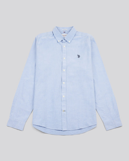 Mens Peached Oxford Shirt in Blue Yonder / Dark Sapphire DHM