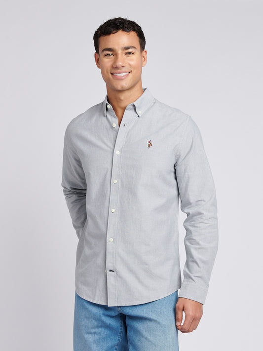 Mens Peached Oxford Shirt in Mulled Basil