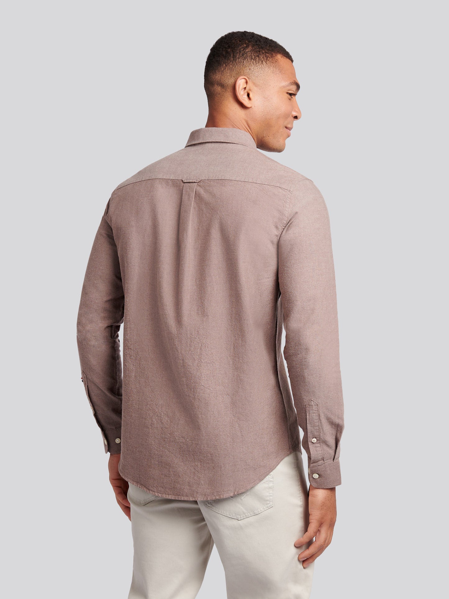 Mens Peached Oxford Shirt in Chocolate Martini