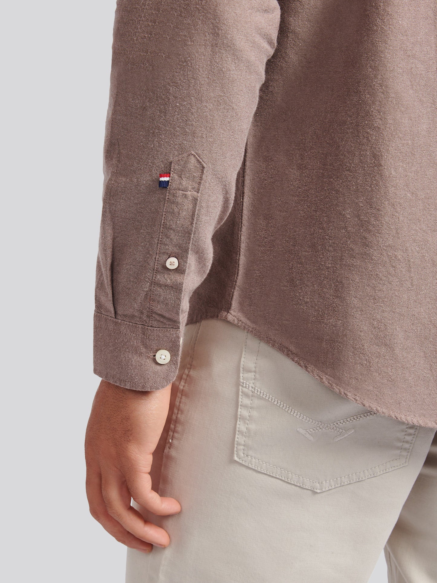 Mens Peached Oxford Shirt in Chocolate Martini