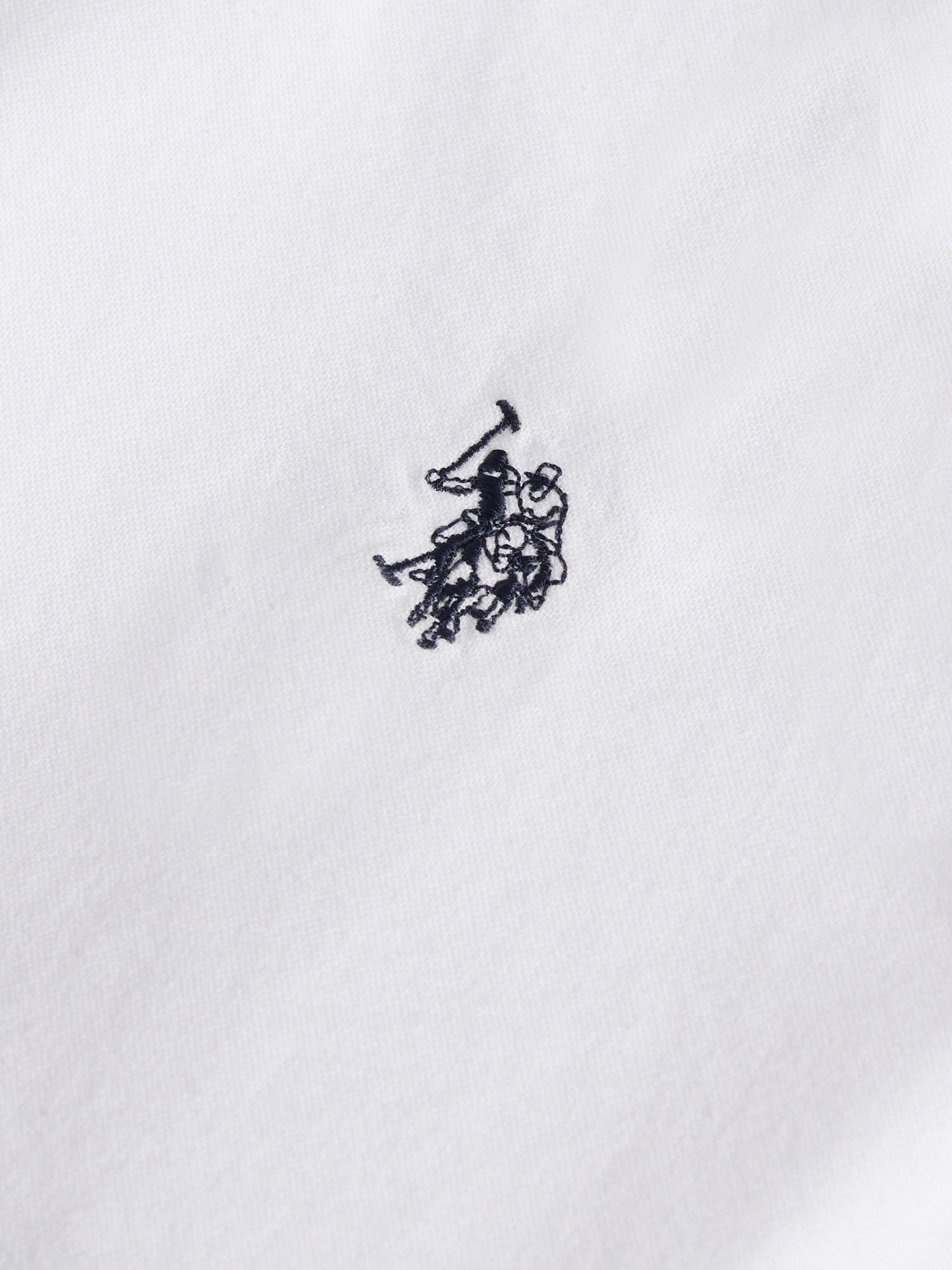 Mens Peached Oxford Shirt in White / Dark Sapphire Navy DHM